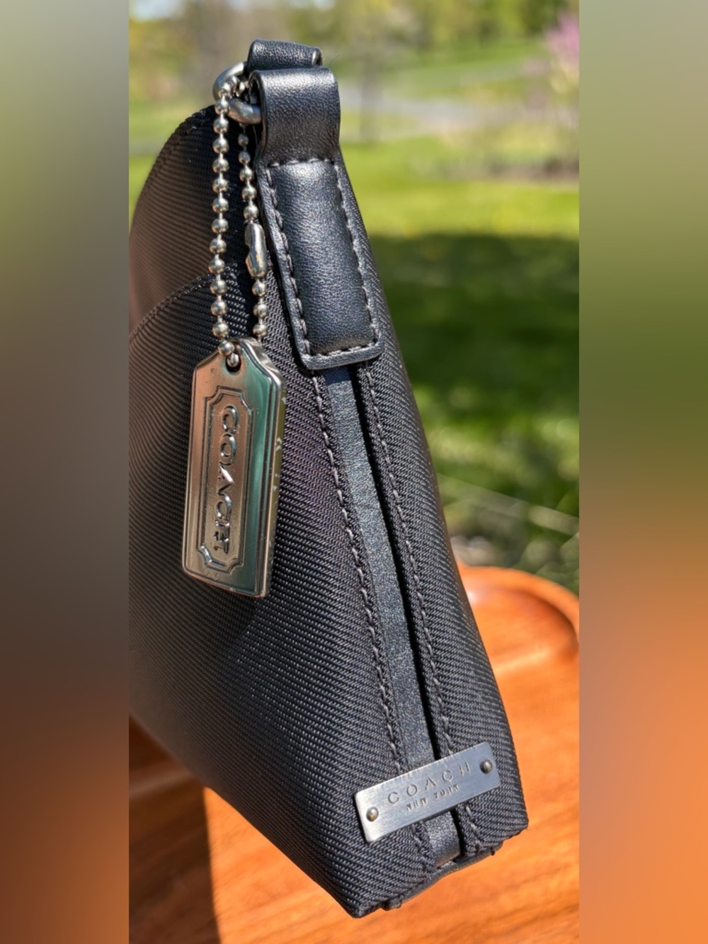Vintage COACH Mercer Demi Clutch Black Twill Leather 7407 EUC - Picture 5 of 17